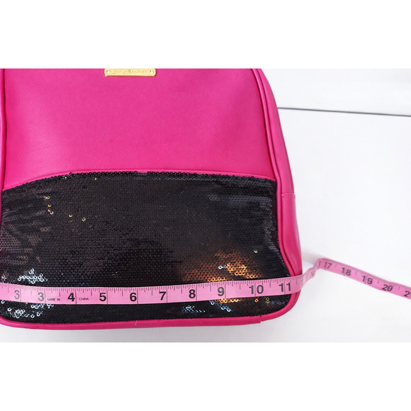 Juicy Couture Pink Mini Backpack Black Sequin Front Gold Hardware Y2K Glam Bag main image 7